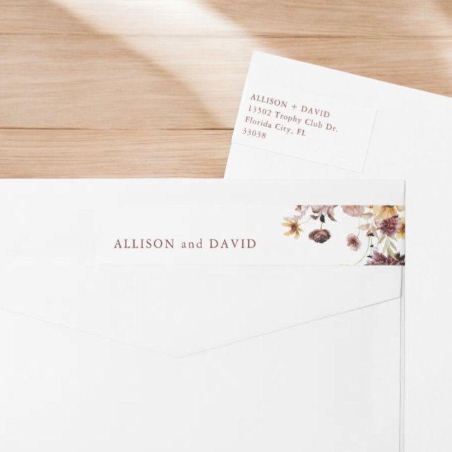 Burgund Hochzeit im Herbst Rücksendeadresse (Von Creator hochgeladen)