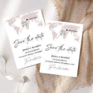Burgund-Hochzeit in Urlaubsort Save the Date