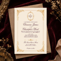 Burgund Hochzeitseinladung Grand Opera