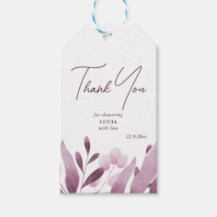 Burgund Hochzeitstorte Danksagung Brautparty Geschenkanhänger