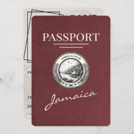 Burgund Jamaica Passport Save the Date