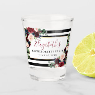 Burgund-Junggeselinnen-Abschied Schnapsglas