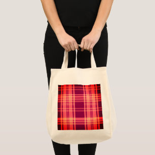 Burgund Karo Lebensmittelgeschäft Tasche