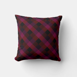 Burgund Karo Muster Country Style Kissen