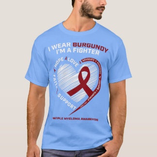 Burgund Krebs Krieger kämpfen Multiples Myelom A T-Shirt
