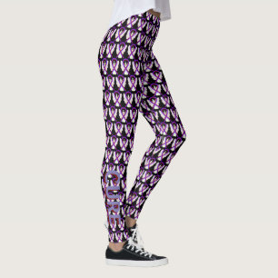 Burgund & Lila Awareness Ribbon Angel Leggings