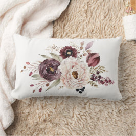 Burgund Lila Maroon Weiße Blüte Elegante Blume Lendenkissen