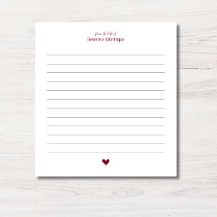 Burgund Little Heart Minimalistischer benutzerdefi Notizblock