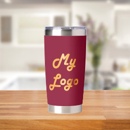 Burgund Logo-Unternehmen Thermobecher