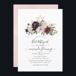 Burgund, Marine und Blush Bat Mitzvah Einladung<br><div class="desc">Trendy Bordo - marsala und marineblau Fledermäuse mitzvah Einladung mit Akzenten von rot rosa und elegante Handschrift Typografie.</div>