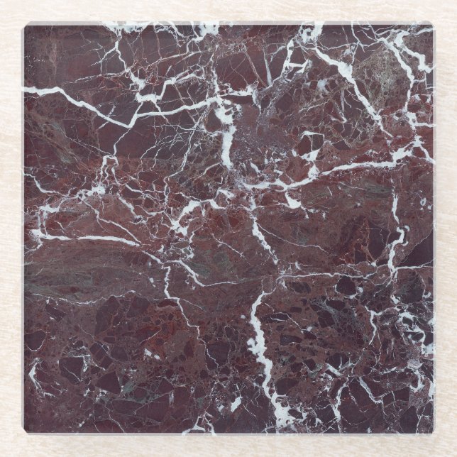 Burgund-Marmor Glasuntersetzer (Vorderseite)
