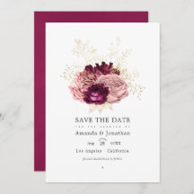 Burgund - Marsala Blush Pink and Gold Wedding