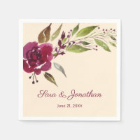 Burgund Marsala Floral und Grüne | Hochzeit