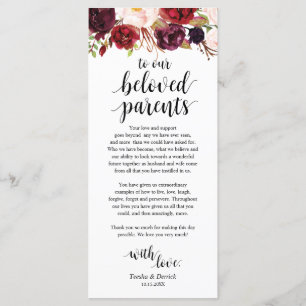 Burgund Marsala, Place Setting Danke Karte