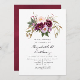 Burgund - Marsala und Peach Probe Dinner Einladung