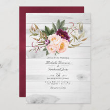 Burgund - Marsala und Peach Rustic Floral Wedding