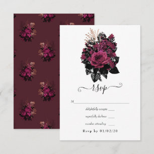 Burgund - Marsala und Rose Hochzeit der Goldenen B RSVP Karte