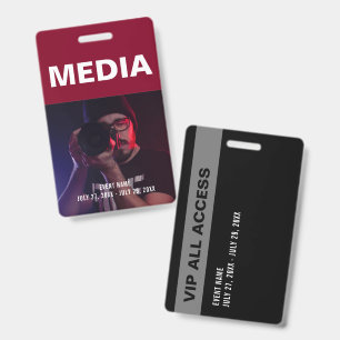 Burgund Media All Access Pass Event-ID Ausweis