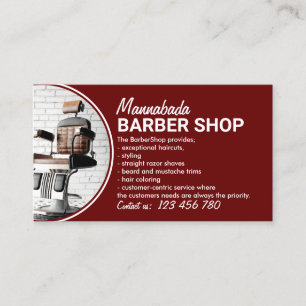 Burgund Minimal Style Friseursalon Fotos von Barbi Visitenkarte
