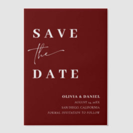 Burgund Minimalistisch Elegant Save the Date