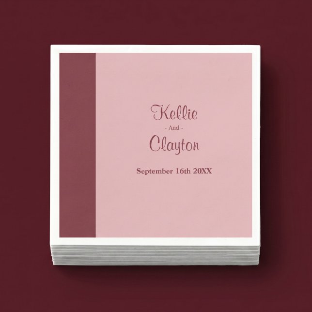 Burgund Minimalistisch Modern Serviette (Von Creator hochgeladen)