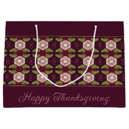 Burgund mit Blumenmuster Große Geschenktüte