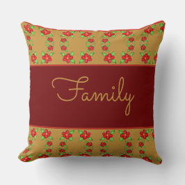 Burgund mit Gold geflochten Kissen