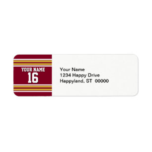 Burgund mit Gold White Stripes Team Jersey