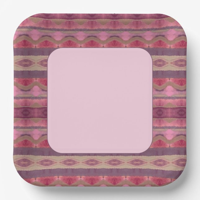 Burgund mit Pinks Pappteller (Vorderseite)