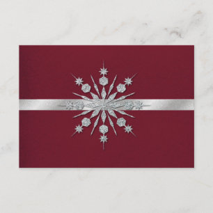 Burgund mit Schneeflocken Winter Wedding UAWG RSVP Karte