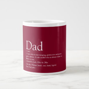 Burgund Modern Lustiger Cooler Vater Vater Definit Jumbo-Tasse