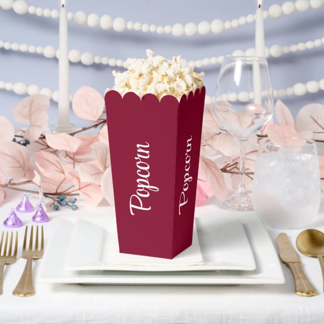 Burgund Moderner Popcorn Geschenkschachtel (Hochzeit)