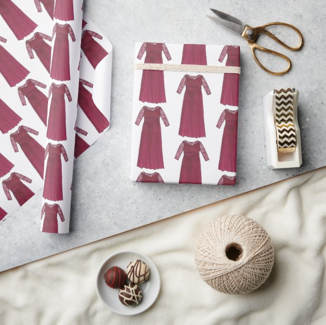 Burgund Mutter der Brautgrommer Hochzeitsfeier Geschenkpapier (Kunsthandwerk)