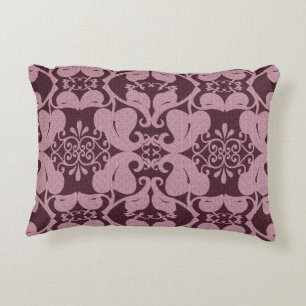 Burgund N Pink Moderne Elegantes Verziertes Leaf-M Zierkissen