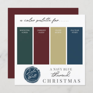 Burgund Navy Blue Gold & Green Color Palette Card Einladung