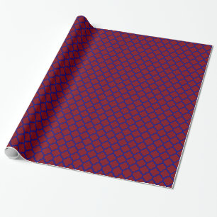 Burgund Navy Blue Marokkanisches Quatrefolienmuste Geschenkpapier