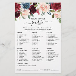 Burgund Navy Blush Brautparty Game