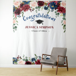 Burgund Navy Blush Foto Grad Hintergrund Wandteppich