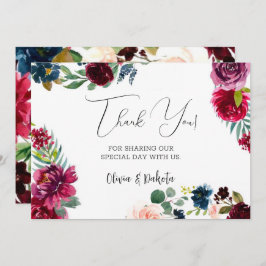 Burgund Navy Blush Peony Wedding Danke Karten