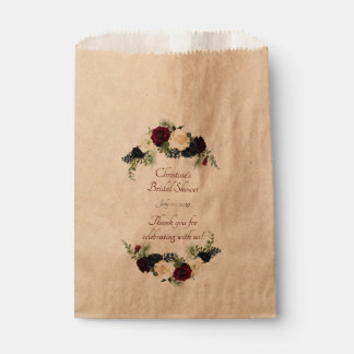 Burgund, Navy, Floral - Gastgeschenk Flaggen Geschenktütchen