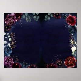 Burgund Navy Hochzeitplakette 40 x 30" Poster