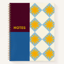 Burgund-Navy-Sonnenstrahl-Diamant-Notizbuch - L