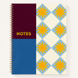 Burgund-Navy-Sonnenstrahl-Diamant-Notizbuch - L Notizbuch