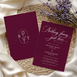 Burgund Nichts Fancy Nur Liebe Hochzeitsskript Einladung
