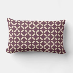 Burgund Off-White Blume Petal Geometric Muster Lendenkissen