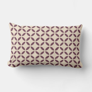 Burgund Off-White Blume Petal Geometric Muster Lendenkissen