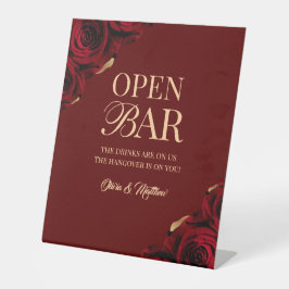 Burgund offene Bar Hochzeitspodium Sockelschild