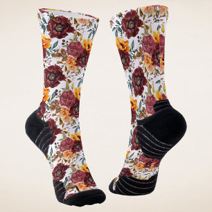 Burgund-orange Hochzeitsbotaniken im Herbstlook Socken