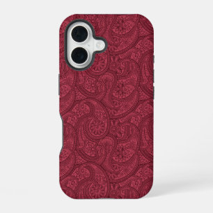 Burgund Paisley iPhone 16 Hülle