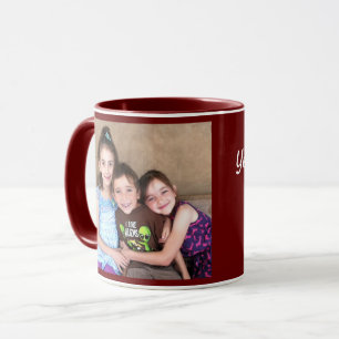 Burgund personalisieren FOTO-TEMPLATE-Geschenk-Kaf Tasse